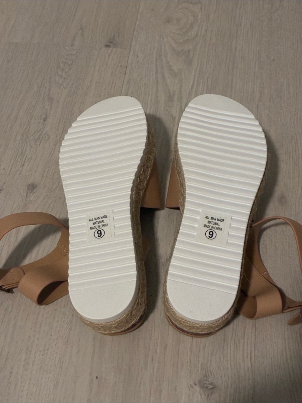 Soda Tan Platform Espadrille Ankle-Strap Sandals - NWOT- 9 - Picture 6 of 6